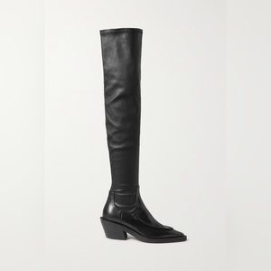 KHAITE OVER THE KNEE CHARLESTON BOOTS
SIZE 36.5 / US 6 BLACK LEATHER
